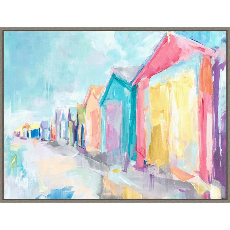 30" x 23" Brighton Beach by Susan Pepe Framed Canvas - Amanti Art: Modern Decor, Horizontal Layout