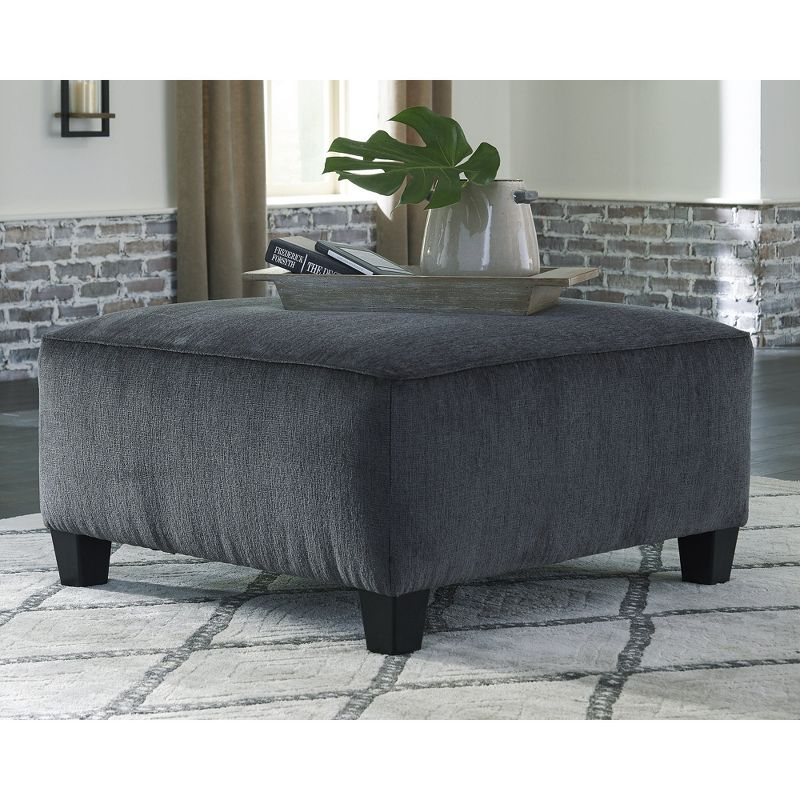 Signature Design by Ashley Contemporary Abinger Oversized Accent Ottoman Chenille Smoke