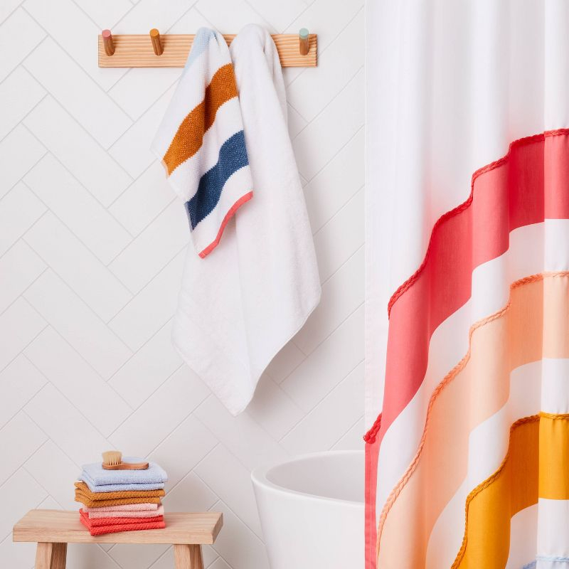 Kids' Striped Hand Towel with SILVADUR™ Antimicrobial Technology - Pillowfort™: Terry Cotton, 26"x15"