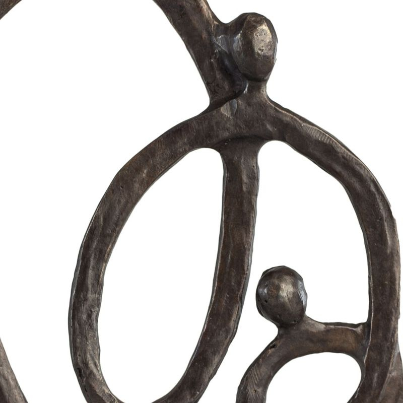 Danya B Family of 3 Heart Ring of Love Bronze Sculpture