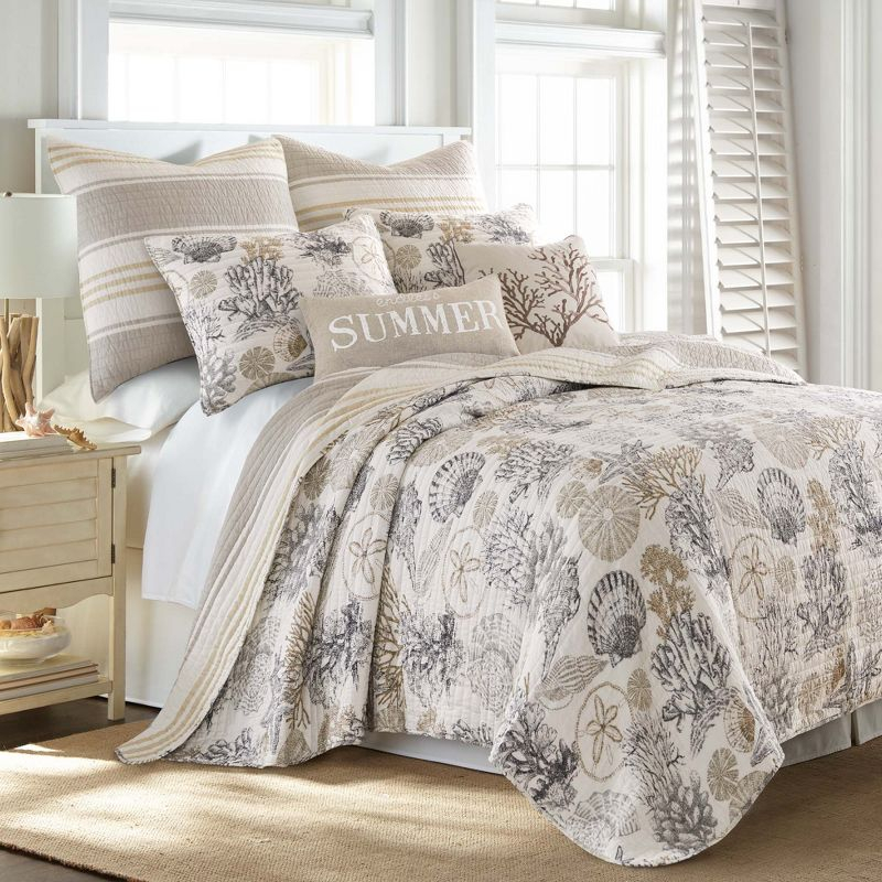 Caspian Sea Full/Queen Quilt Set - One Full/Queen Quilt and Two Standard Shams - Levtex Home