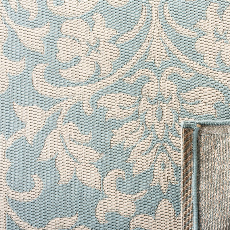 Courtyard CY6132 Power Loomed Indoor/Outdoor Area Rug - Aqua/Cream - 8'x11' - Safavieh.