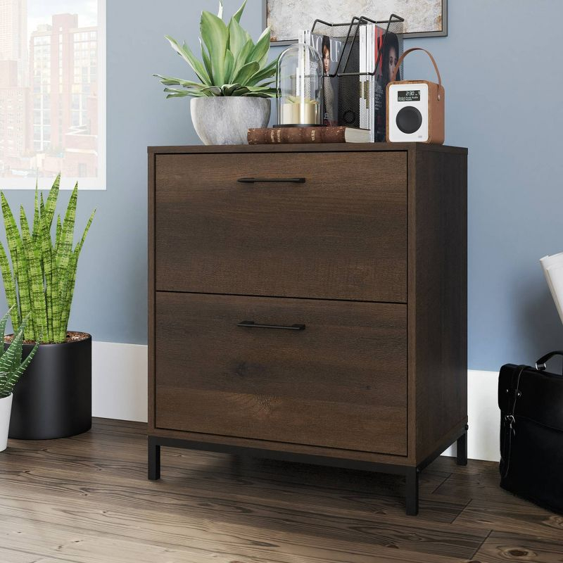 2 Drawer North Avenue Lateral File Cabinet Smoked Oak - Sauder