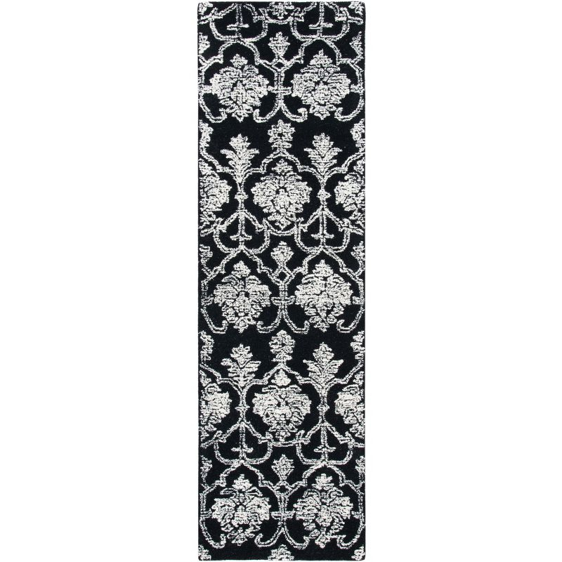 Metro MET996 Hand Tufted Indoor Runner Rug - Black/Ivory - 2'3"x8' - Safavieh