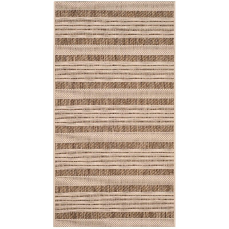 Courtyard CY6062 Power Loomed Indoor/Outdoor Accent Rug - Brown/Bone - 2'x3'7" - Safavieh.