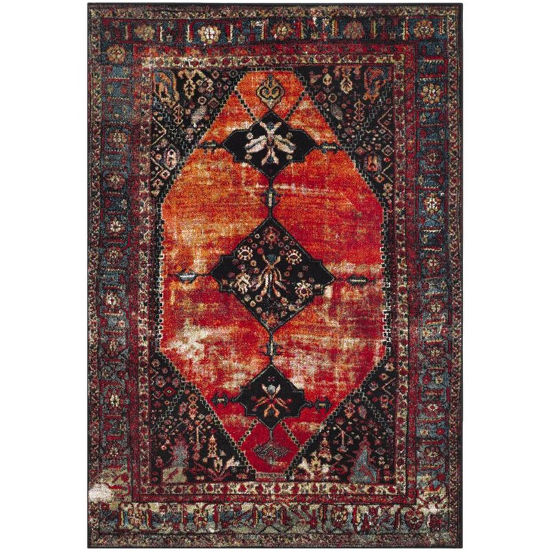 Vintage Hamadan VTH217 Power Loomed Indoor Area Rug - Orange/Multi - 5'3"x7'6" - Safavieh