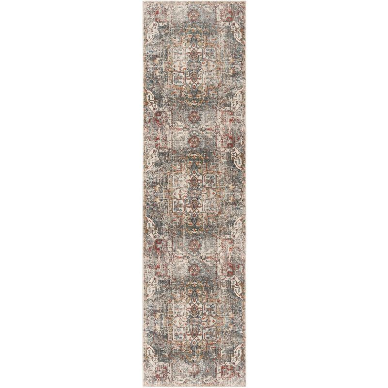 Vintage Persian VTP475 Power Loomed Indoor Runner Rug - Charcoal/Olive - 2'2"x12' - Safavieh