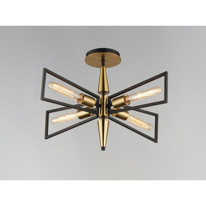 Maxim Lighting Wings 4 - Light Flush Mount in  Black/Satin Brass