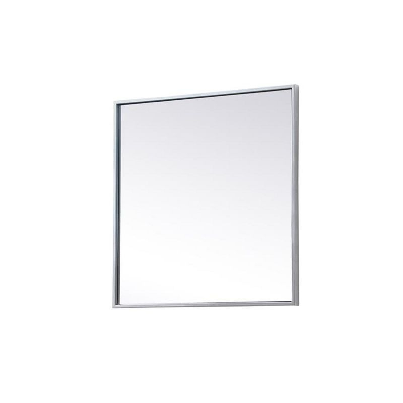 Elegant Lighting Metal Frame Square Mirror 24 inch in Silver