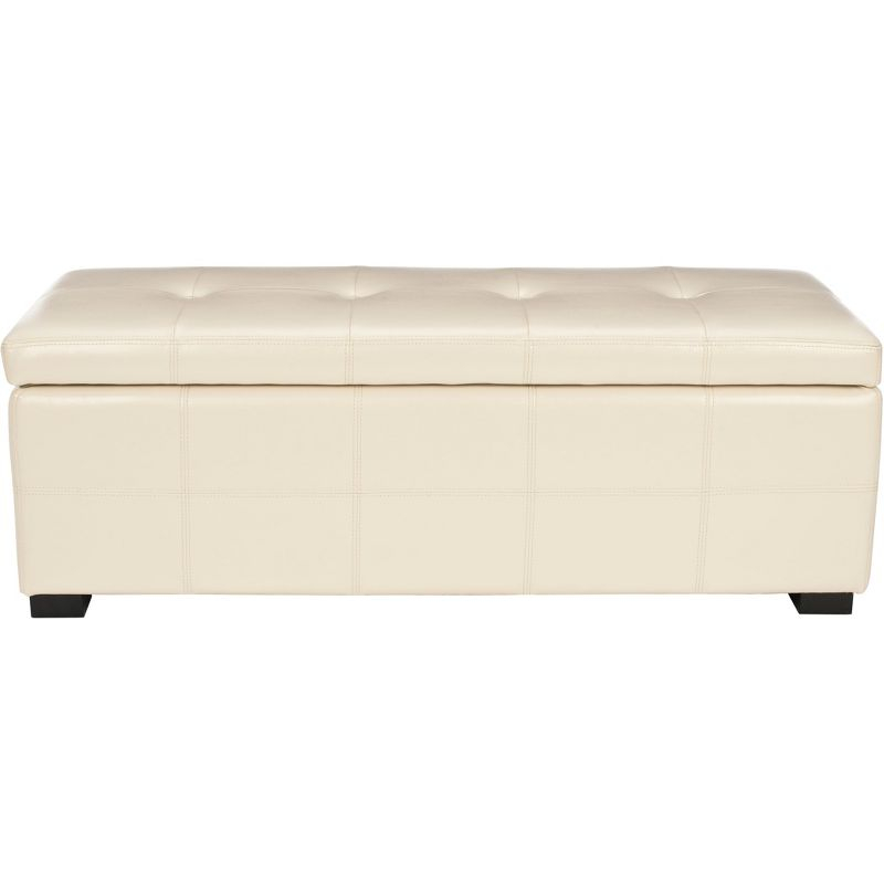 Maiden Tufted Storage Bench Large - Flat Cream - Safavieh