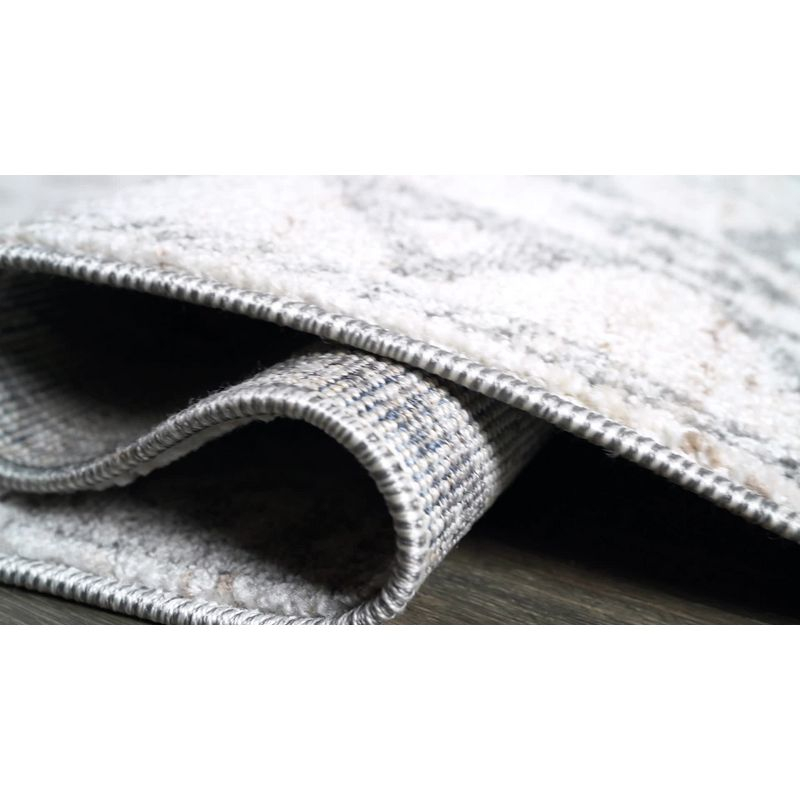 4'x6' Idris  Diamond Geometric Area Rug, Gray/Beige - JONATHAN Y