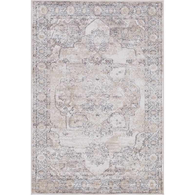 Unique Loom Portland Collection Area Rug - Canby (4' 1" x 6' 1" Rectangle Ivory/Beige)
