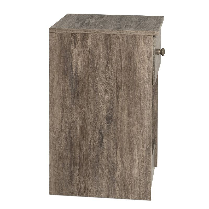 Astrid Drawer Nightstand Drifted Gray - Prepac: Open-Shelf Design, Solid Wood Knobs, Laminated Surface