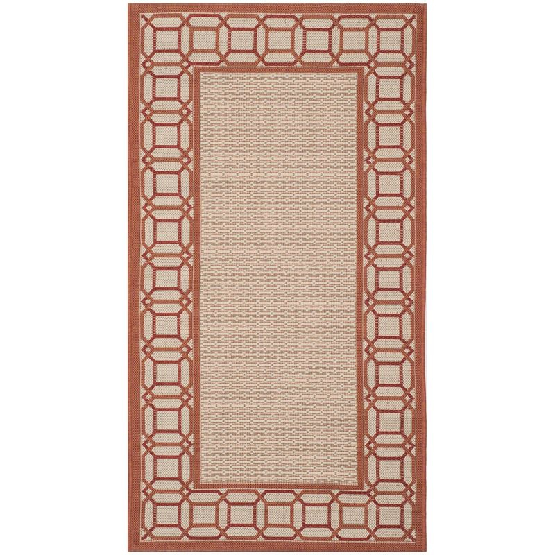 Martha Stewart Facet Border - MSR4266 - Indoor Power Loomed Area Rugs - Cinnamon Stick - 4'x5'7"