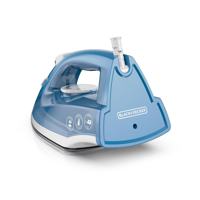 BLACK+DECKER Steam Iron - White: Nonstick Soleplate, Variable Steam, 1200W, Pivoting Cord, 2-Year Warranty, 8ft Cord Length