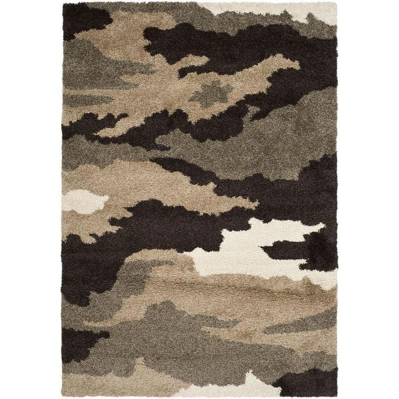 Florida Shag SG453 Power Loomed Indoor Area Rug - Beige/Multi - 5'3"x7'6" - Safavieh.