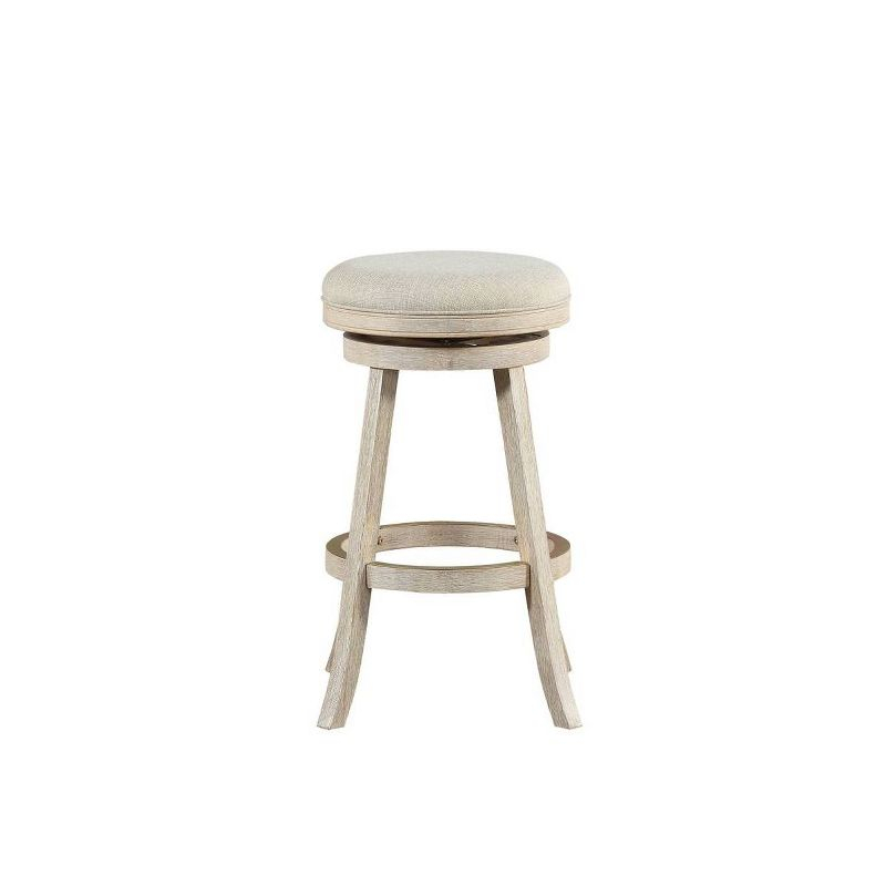 29" Fenton Swivel Barstool Wire Brush Ivory - Boraam: Eco-Friendly Rubberwood, Linen Upholstery, 360° Swivel