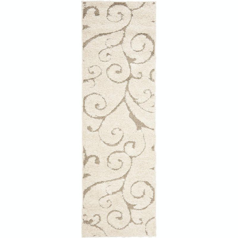 Florida Shag SG455 Power Loomed Indoor Runner Rug - Cream/Beige - 2'3"x7' - Safavieh.