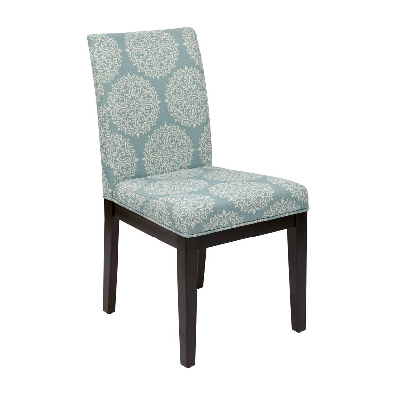 Dakota Parsons Chair Gabrielle Sky - OSP Home Furnishings: Classic Espresso Legs, Padded Seat