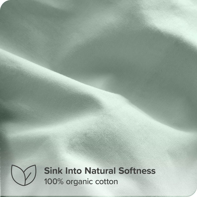 100% Organic Cotton Percale Full/Queen Duvet Cover and Sham Set Willow by Bare Home