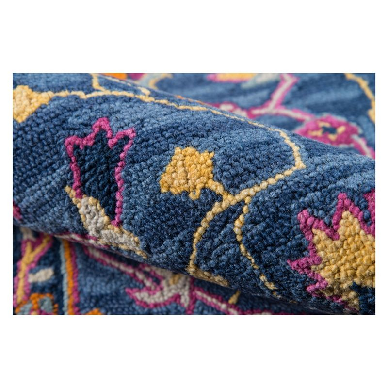 5'x8' Ibiza Oscar Area Rug Blue - Momeni: Wool Floral Tufted Large Botanical Rug, Medium Pile, Traditional Style