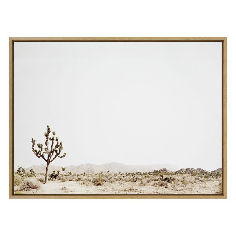 Kate and Laurel Sylvie Lone Joshua Tree Framed Canvas by Amy Peterson Art Studio, 31.5 x 41.5, Natural