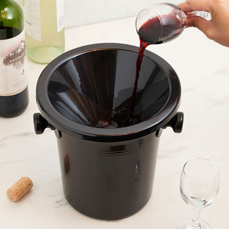 True Spittoon Plastic Wine Tasting Dump Bucket in Black