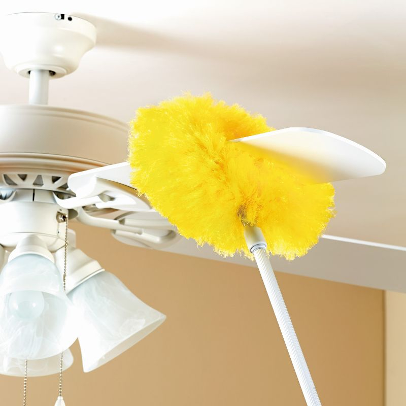 The Lakeside Collection Telescopic Duster with Yellow Brush Head for the Ceiling and High Fixtures