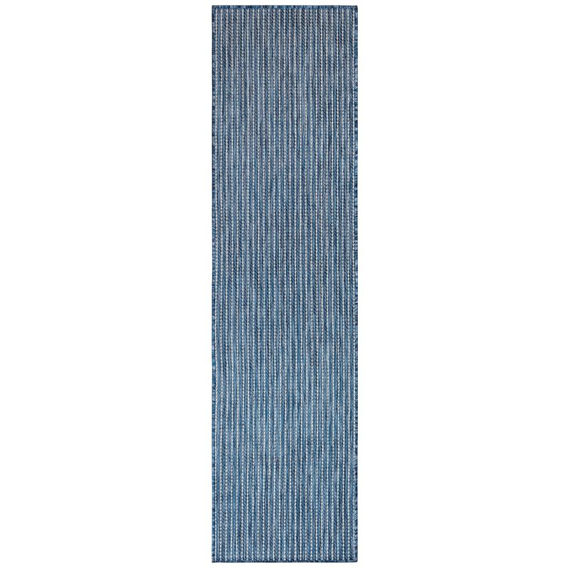 Liora Manne Carmel Texture Stripe Indoor/Outdoor Rug Navy 1'11" x 4'11"