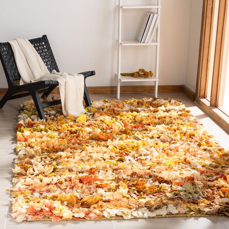 Rio Shag SG951 Hand Woven Indoor Area Rug - Gold/Multi - 5'x8' - Safavieh