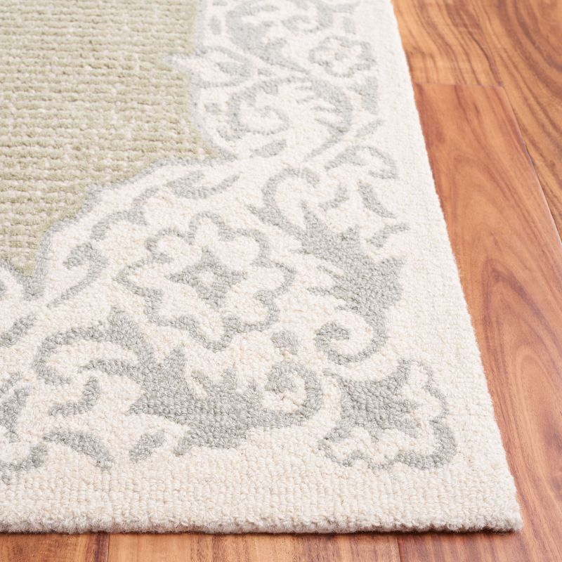 Ebony EBN654 Handmade Tufted Area Rug - Beige/Green - 6' X 6'  Square - Safavieh