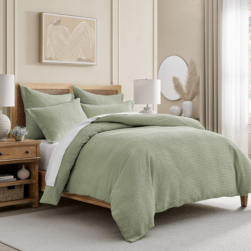Cloud Waffle Desert Sage King Comforter Set - Levtex Home