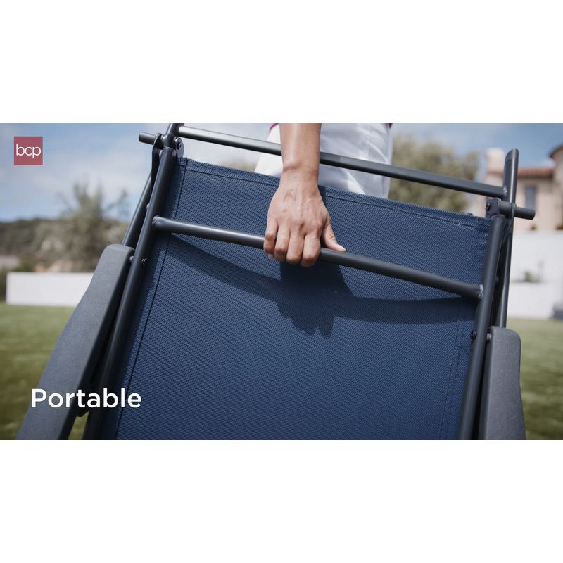 Best Choice Products Set of 2 Outdoor Patio Chaise Lounge Chair Adjustable Folding Pool Lounger w/ Steel Frame - Red