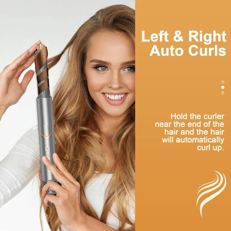 Dryhsip 5-in-1 Foldable Hair Dryer Brush, Ionic Hot Air Styler for Curling/Straightening/Volumizing, 3 Heat/Speed Settings, Travel-Friendly, Gray