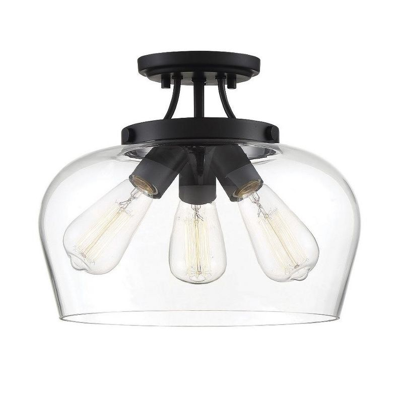 Savoy House Octave 3 - Light Semi-Flush Mount in  Black