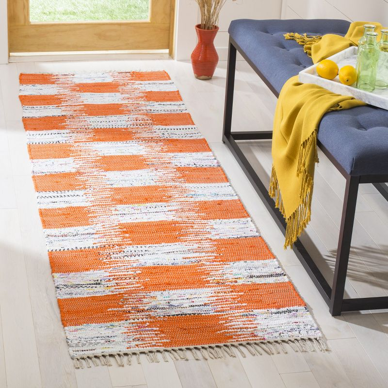 Montauk MTK721 Hand Woven Indoor Runner Rug - Orange/Multi - 2'3"x7' - Safavieh.