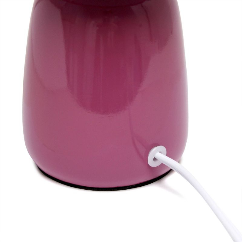10.04" Traditional Ceramic Thimble Base Bedside Table Desk Lamp with Matching Fabric Shade Mauve - Simple Designs