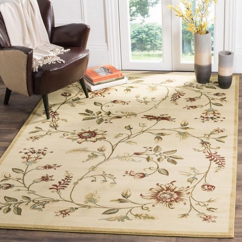 Lyndhurst LNH552 Power Loomed Area Rug - Ivory/Multi - 5'3"x7'6" - Safavieh.