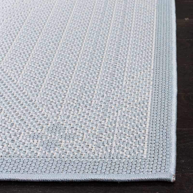Bermuda BMU811 Machine Washable UV & Stain Resistant Non-Shedding Power Loomed Indoor/Outdoor Area Rug - Light Blue/Ivory - 6'7"x6'7" - Safavieh