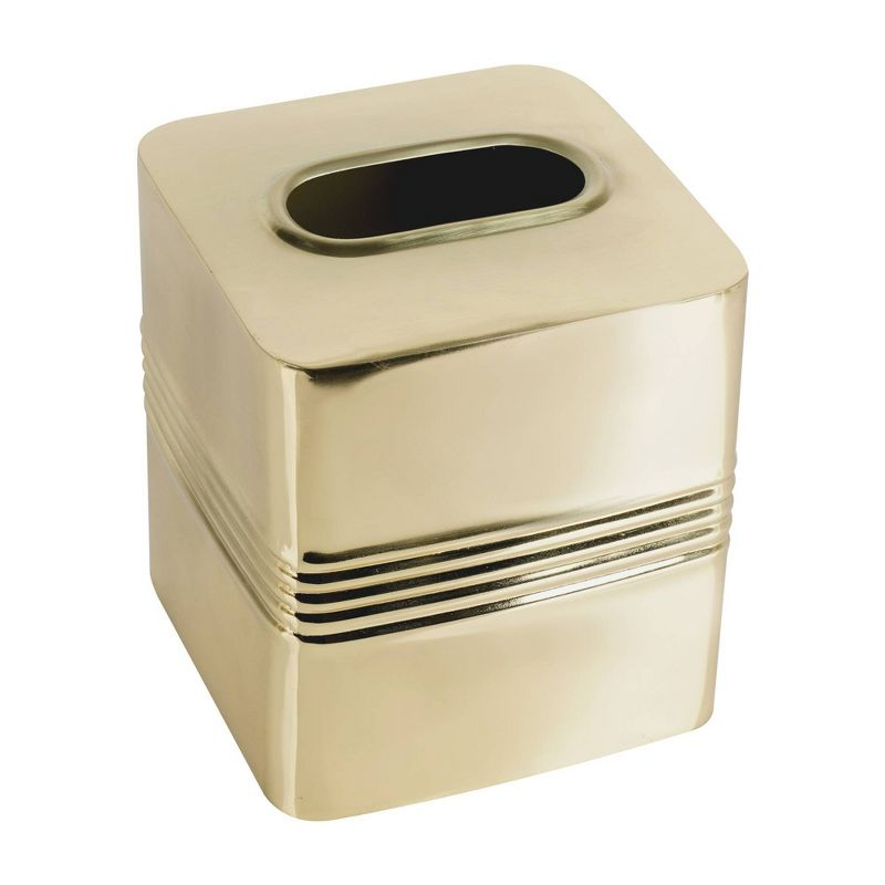 Jewel Bath Boutique Tissue Box Cover - Nu Steel