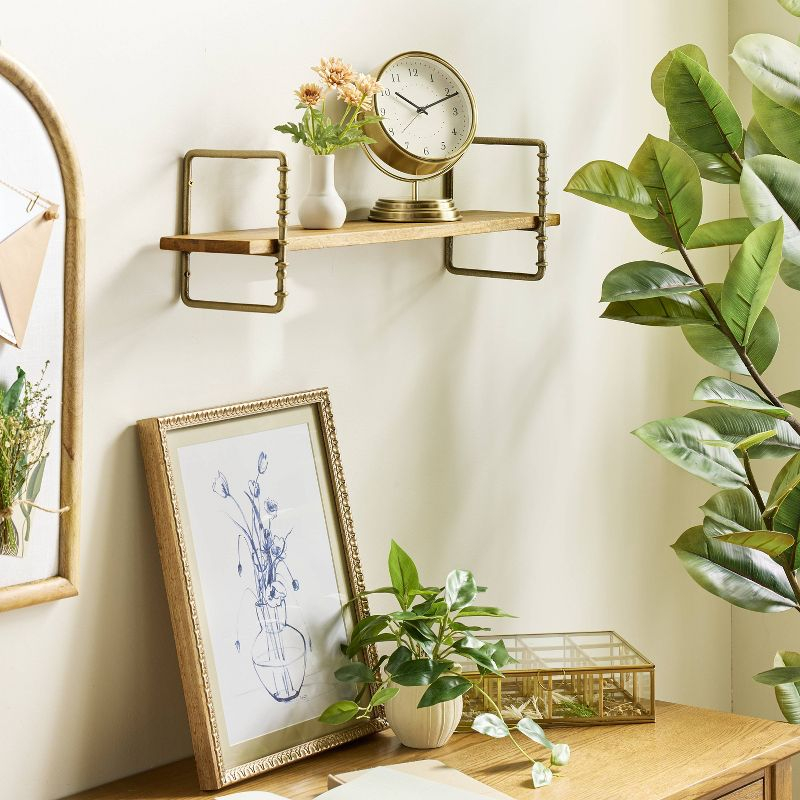 Brass Analog Circular Pedestal Table Clock - Hearth & Hand™ with Magnolia