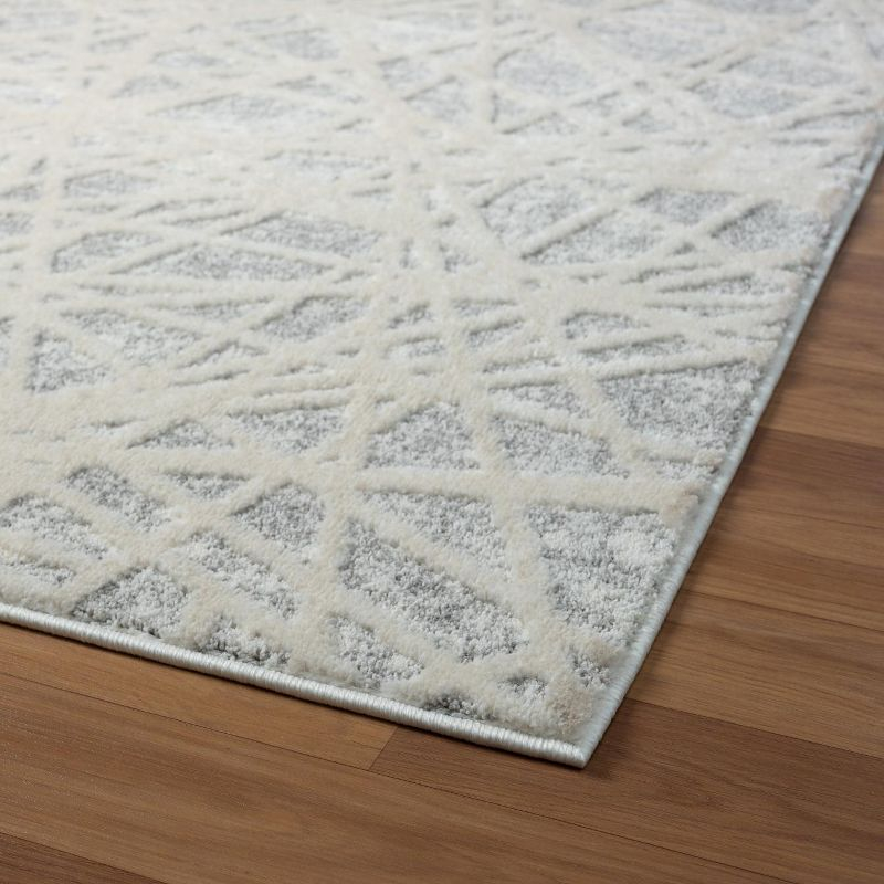 LUXE WEAVERS Geometric Abstract Lines Gray 4x5 Area Rug
