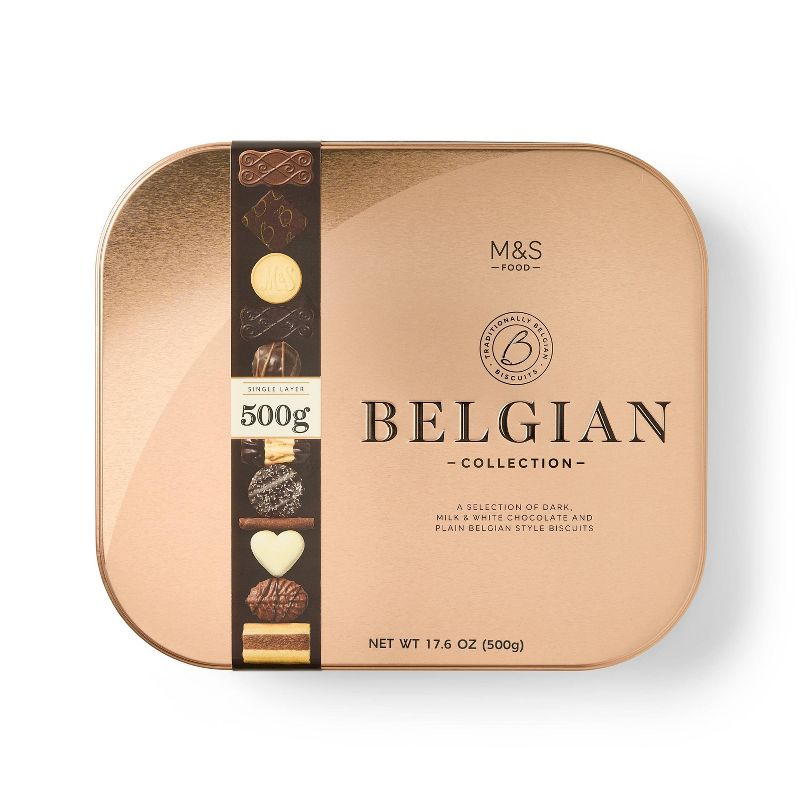 M&S Belgian Chocolate Biscuit Tin - 17.6oz