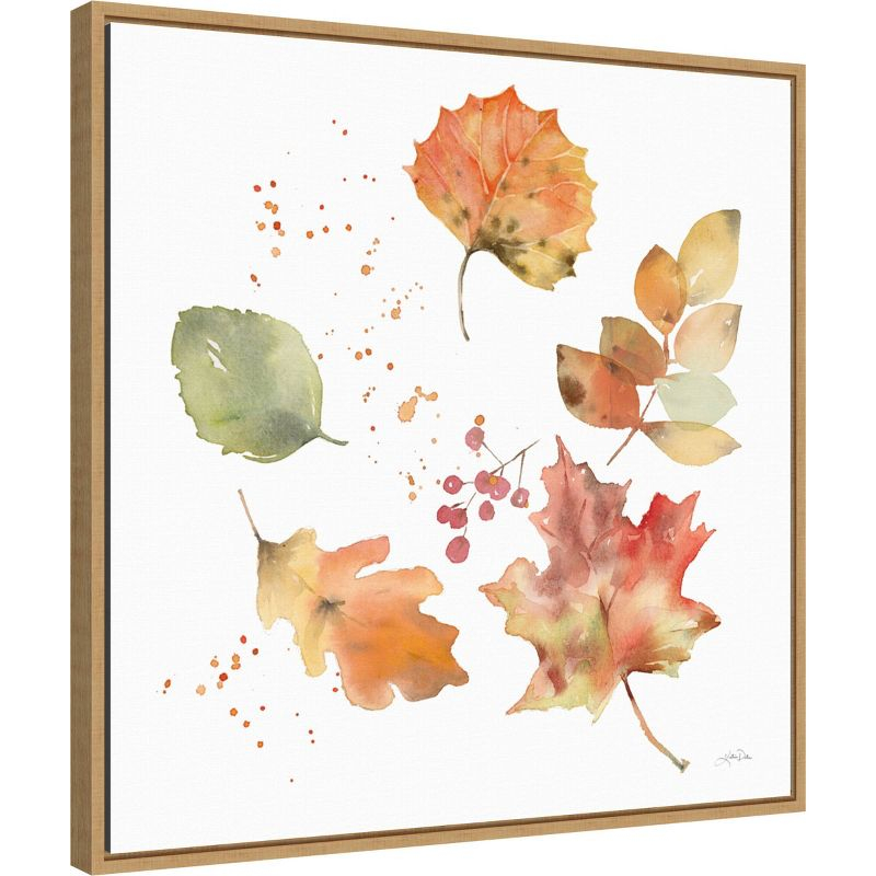 22"x22" Falling Leaves I by Katrina Pete Framed Wall Canvas - Amanti Art: Autumn Harvest Decor, Seasonal Canvas