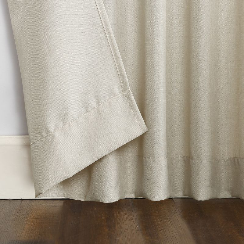 40"x84" No. 918 Light Filtering Semi-Sheer Joshua Heathered Texture Tab Top Curtain Panel Ecru: Transitional Decor