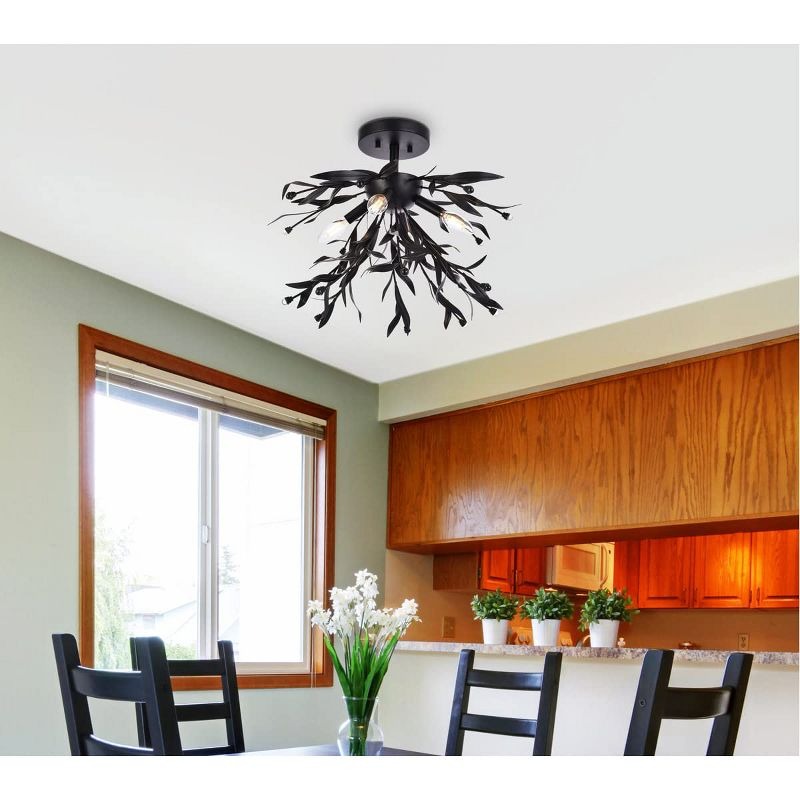 Elegant Lighting Priscilla 18.5 inch flush mount in black
