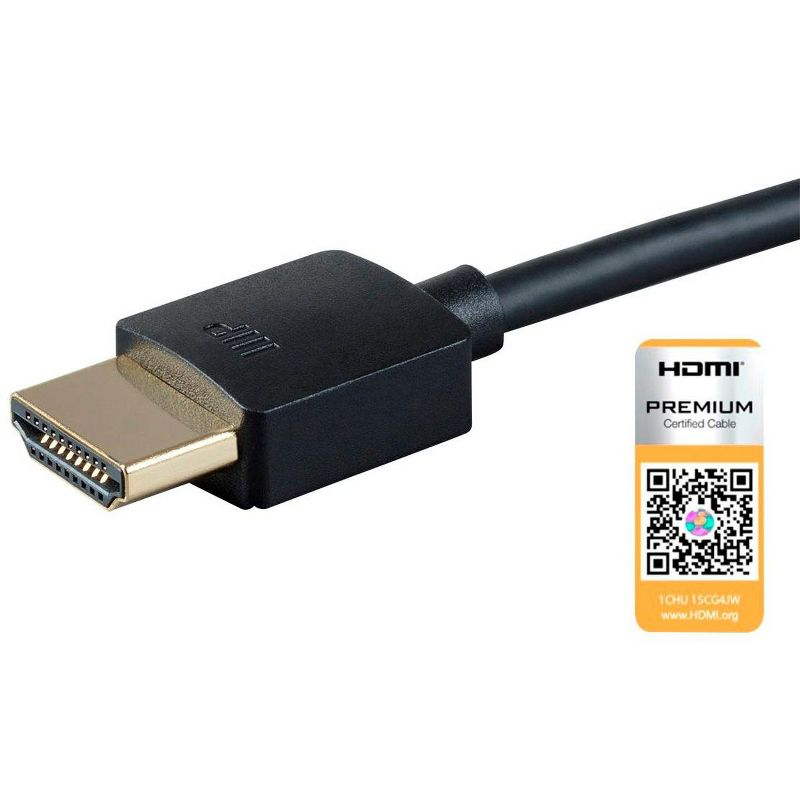 Monoprice HDMI Cable - 1 Feet - Black| Certified Premium, 4K@60Hz, HDR, 18Gbps, 36AWG, YUV, 4:4:4, Compatible with UHD TV and More - Ultra Slim Series