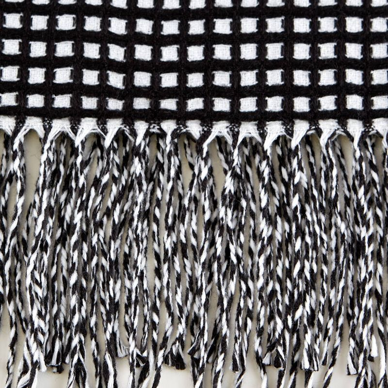 50"x60" Waffle Knit Throw Blanket Black/White - Design Imports: Midweight, Hypoallergenic, Machine Washable
