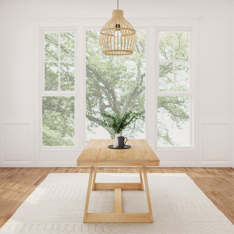Plank+Beam Farmhouse 72" Dining Table, Solid Wood Rectangular Kitchen Table for 6 People