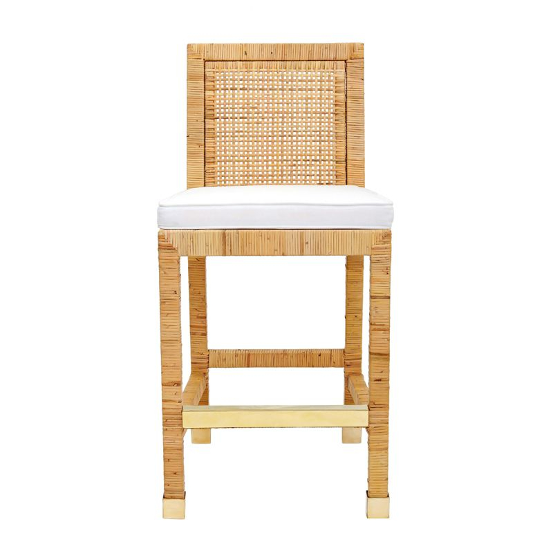 Amara Natural Rattan Veneer Counter Stool